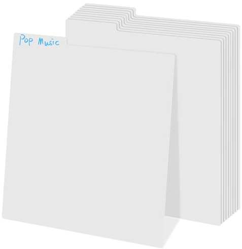 OHPHCALL 10 Pièces Diviseurs De Disques Vinyles Avec Onglets 13.50X12.44 Pouces Séparateurs Résistants À L'Eau Pour Organisation Facile D'Albums Vinyles À La Maison Et Bureau