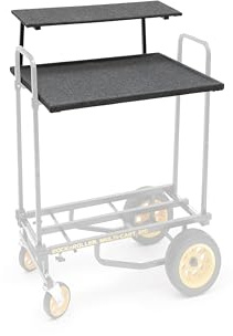 Rock N Roller RSHM2T Multimedia-Regal, 2 Tier (Multimedia Shelf für mobile Workstation, belastbar bis 90 kg, strapazierfähiger Teppich), Schwarz