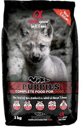 Alpha 8436586310202 Spirit Canine Puppy SEMIHUMEDO 3KG, Negro, Mediano