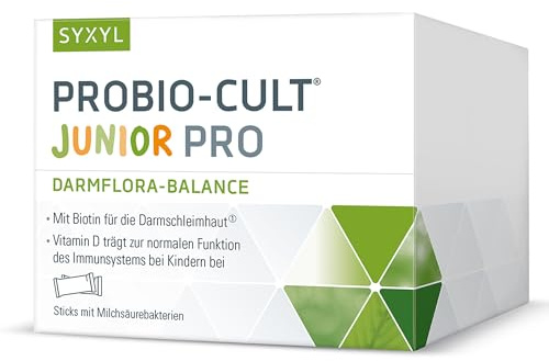 Syxyl ProBio-Cult Junior Pro/Nahrungsergänzungsmittel mit Milchsäurebakterien, Biotin und Vitaminen zur Darmpflege/Für Kinder und Erwachsene / 30 Sticks
