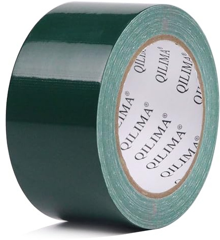 QILIMA Dark Green Duct Tape, Waterproof Duct Cloth Fabric, Professional Grade Duct Tape for Photographers,Repairs, DIY, Crafts, Indoor Outdoor Use,2 Inch X 28 Yards, Green