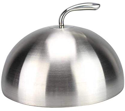 Burger Dome Olla de Acero Inoxidable, Cubierta para derretir Queso en la Campana de Comedor Burger Burgers Pizza con Tapa Manija Steam A Hamburger Steak-26cm (24cm)