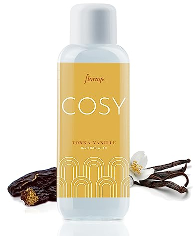 florage Raumduft Nachfüllflasche 500ml TONKA VANILLE für Reed Diffuser Duftstäbchen, Aroma Nachfüller für Stäbchen, Nachfüllpack für Lufterfrischer zum nachfüllen, Raumerfrischer refill