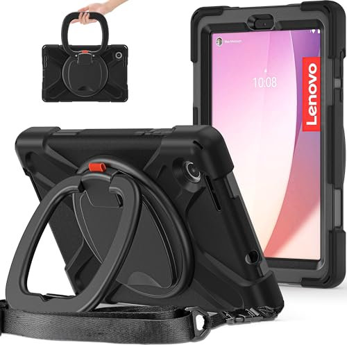 Mangas de la bolsa de la caja de la PC de la table Funda de TPU resistente a prueba de golpes compatible con Lenovo Tab M8 de 4ª generación de 8,0 pulgadas TB-300FU (2023), correa de hombro con asa gi