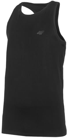 4F Herren Sleeveless M076, Tiefschwarz, L