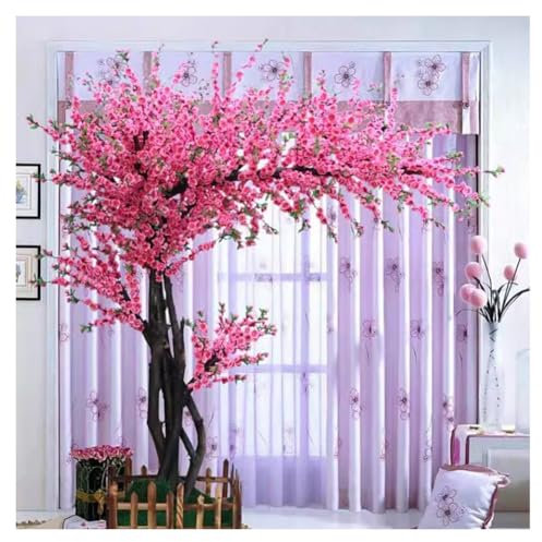 Künstlicher Pfirsichblütenbaum Mit LED Lichtern, Handgefertigt Gartenpflanzen Simulation Gefälschte Blumen Für Hochzeit Home Office Party (Farbe : Rosa, Größe : 2.5x2.5m)