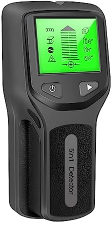 Leitungssucher Ortungsgerät 5 in 1 Wandscanner-Detektor Multifunktionaler Bolzendetektor mit LCD-Display und akustischem Alarm zum Auffinden von Stromleitungen, Holzbalken, Metallrohren
