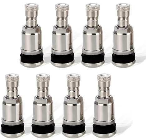EnixwH 8 Stück Reifenventil, Metallventile für Alufelgen, Autoreifen Ventil, Autoventil, Felgenventile, Universal Metallventil 11,3mm Felgen Ventile, Ventil für Autoreifen, für Auto Motorrad (Silber)