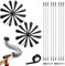 Hbazzor Kaminbürste Stange Set, Ofenrohrbürste 150mm Durchmesser Ofenbürste, Kaminbürste Kaminbesen Schornsteinfeger Bürste Heizkesselbürste Kamin Reinigung Kaminrohr Reinigungsbürste, 9 Stangen 410mm