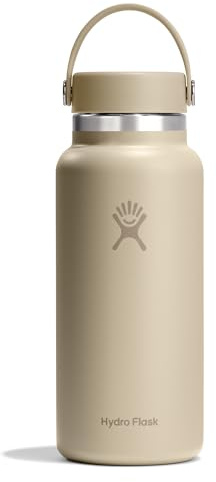 Hydro Flask – Wide Flex Cap 946 ml (32 oz) Bottle – Stainless Steel, Leakproof – Insulated Cold 24 Hrs & Hot 12 Hrs – Oat