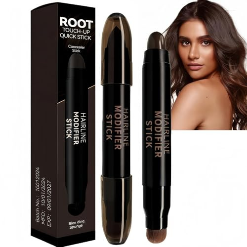 Double-Head Root Touch Up Stick,Instant Root Cover Up Stick,Hairline Powder,Hair Root Colour Touch Up,Blonde Roo/t Tou/ch Up,Concealer Sti/ck,Hair Powder & Hair Dye Pen,Ha/ir Coverage,Dark Brown