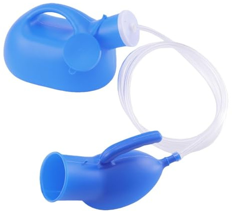 HAMPPLIES Bouteille D'Urine Portable 2000Ml En Avec Couvercle Et Tube Prolongateur Dispositif D'Urination D'Urgence Pour Personnes Âgées Voyage Camping Voiture Et Usage