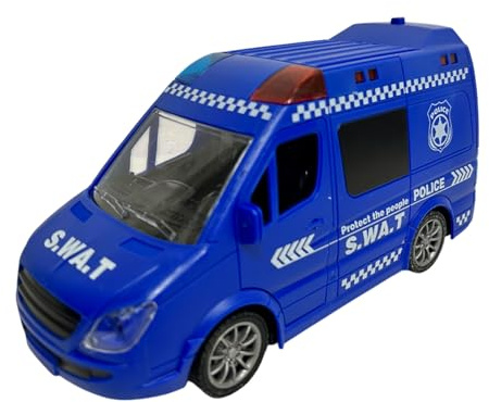 Ambulanza Giocattolo con Luci Suoni Sirene Porte Apribili Movimento Frizione Camion Pompieri Luci e Suoni Luce Lampeggianti Camion Polizia Furgone Veicolo di Emergenza Pronto Intervento (POLIZIA)