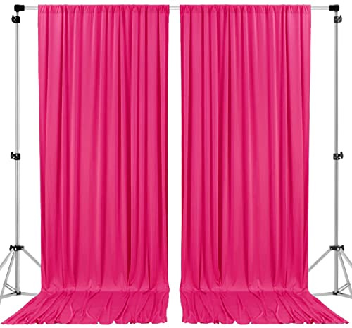 AK TRADING CO. 10 piedi x 10 piedi sfondo poliestere tende tende pannelli con tasche per asta - Cerimonia di nozze Festa Decorazioni per finestre di casa - Fucsia