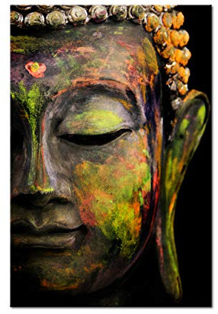 decomonkey - Tableau Acoustique Home Bouddha 80x120 1 Pièce - Impression sur Toile Décoration Isolation Phonique Déco Bureau Asie bouddha bouddhisme feng shui orienter les sculptures zen