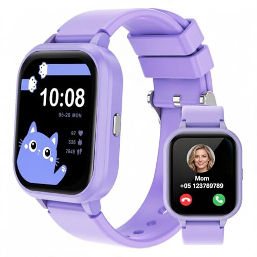 Smart Watch per bambini per ragazzi e ragazze, orologio per ragazze IP68 con oltre 20 modalità sportive, tracker fitness per bambini da 1,8 pollici con cardiofrequenzimetro del sonno, 14 giochi, passo