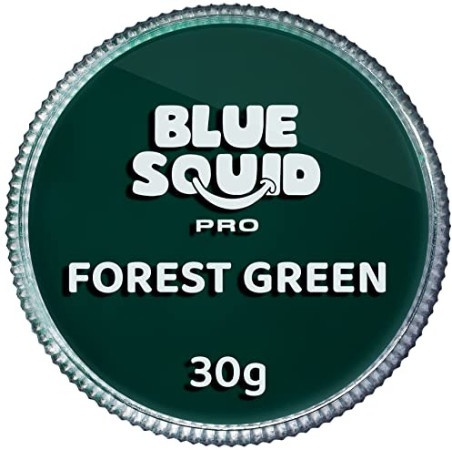 Blue Squid PRO Gesichtsfarbe – Professionelle wasserbasierte Einzelfarbe Gesichts- & Körperfarbe – SFX Make-up, Kinderschminken & Erwachsene für Kostüm – Waldgrün 30g / 1oz