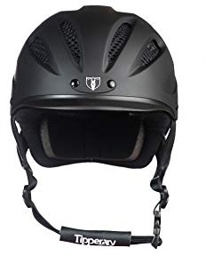 Tipperary Equestrian Horse Riding Helmet - Sportage - Lightweight Cooling Horseback Riding Apparel - Safety Helmet with Superior Ventilation and Air Flow - Matte Black - M