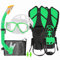 HH HHAO SPORT Schnorchelset Kinder mit Flossen, 180° Panorama Weitblick Taucherbrille Kinder, Verstellbaren Schwimmflossen, Hochwertige Tauchermaske und Dry Top Schnorchel, mit Tragetasche