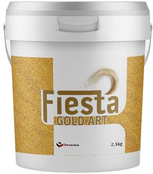 FIESTA COLOUR Gold Art Decorative Metallic Paint for Interior Walls - 2.5 KG - Textured Special Production (313)