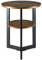 PADMA HOUSE Runder Couchtisch, Teetisch, Doppeldecker Beistelltisch, Sofatisch für Wohnzimmer, mit Metallbeinen 64 x 64 x 61 cm (Rustikale Braune, 49 x 49 x 60 cm)