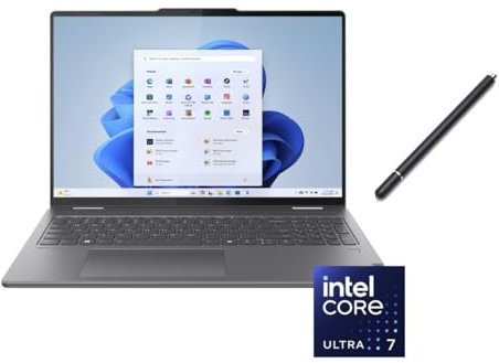 Lenovo Yoga 2 in 1 16 2K Touchscreen Laptop | Intel Core Ultra 7 155U | Intel HD Graphics | Backlit | Fingerprint | 16GB RAM DDR5 | 1024GB SSD | Windows 11 Home | Bundle with Stylus Pen