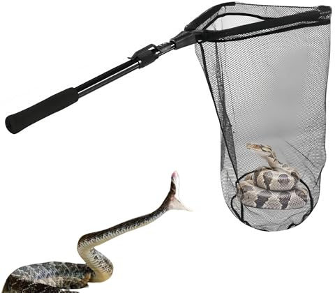 V-CHEETONG Snake Capture Net with Telescopic Handle, Tools for Handling Snakes and Reptiles Removing and Catching Place Snakes Into The Net Bag