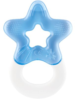dentistar 1 Confezione di massaggiagengive rinfrescanti per bambini dai 3 mesi in su - Ausilio rinfrescante per la dentizione e giocattolo per la dentizione per neonati - Senza BPA - Blu