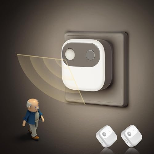 JandCase luce notturna con rilevatore di movimento, da presa 6000K bianco freddo, luce notturna in 2 pezzi con sensore crepuscolare, luminosità regolabile 30/60/100Lm, per camera da letto, scale