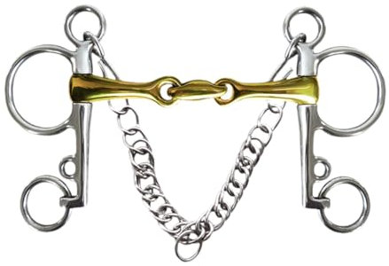 Amagogo Tom Thumb Pelham Gebiss aus Stahl für Pferde