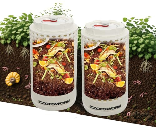 In Ground Worm Compost Bin for Raised Garden Beds,Underground Worm Composter with Date Tracker Removable Bottom,Outdoor Vermicomposting Compost Bin for Kitchen Scraps(Two Middle)