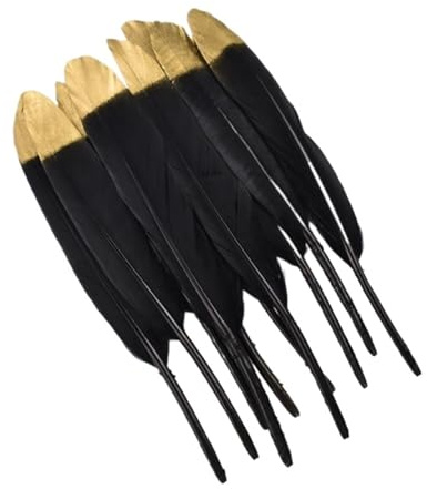 Plumes de canard trempées en or 10-15cm, artisanat, création de bijoux, décoration de fête de mariage, accessoires artisanaux DIY(NO.6,50Pcs)