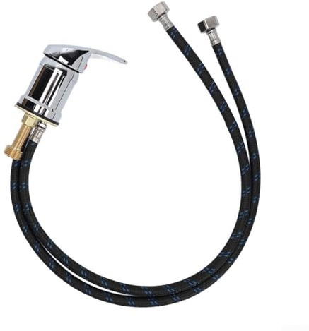 Salon Shampoo Basin Faucet, Shampoo Bowl Mixer Tap with Hose Barber Shop Hot and Cold Water Mixing Valve Leakproof Earthenware Valve Core