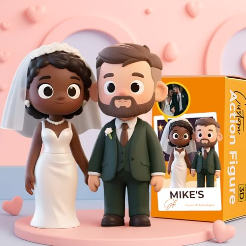 VEELU Figuras de Acción Personalizado Bobble Heads Personalizado de Foto Figura de Personaje 3D Personalizada Decoracion Hogar Regalo Personalizado Valentin Cumpleaños Navidad Mujer Hombre
