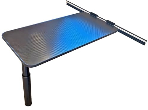 Motorhome 800x400mm Folding Table Top with Adjustable Legs & Aluminium Rail, Universal Campervan Stow-a-wav Table, Caravan Folding Camping Table, RV Drop-Down Dining Table (Carbon Fibre – Black Rail)