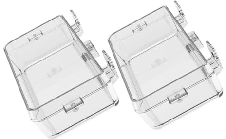 VILLCASE Cuencos Redondos para Reptiles 2piezas de Abs para Alimentación y Agua, Fáciles de Mantener, Ideales como Accesorio para Terrarios de Mascotas