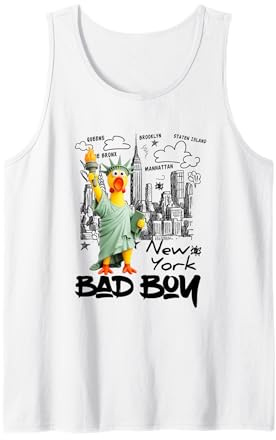 New York City Yellow Rubbe Duck Toy with Statue of Liberty Tank Top
