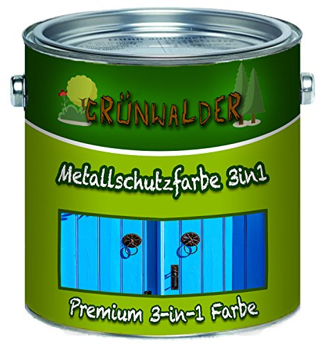 metal color de protección 3 in1 Premium barniz protector de metal (3 en 1 Protección eficaz Pintura En superficies metálicas, como Hierro, Acero, Aluminio, Zinc y metal – A Los Rayos Uva., Gris