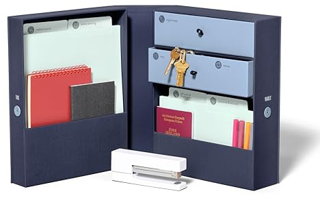 Savor | All-in-One Desk Organizer | Blue – Keep Desk, Office, and Home Organized All-in-One Storage System for Important Files, Documents, Stationery, and Office Supplies