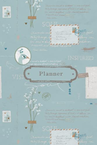 Perpetual Planner - Collage Cover Design: Undated Weekly Page Spreads | 6 x 9 Size