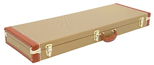 KOLHGNSE E-Gitarre Hartschalenkoffer, Abschließbar Rechteckig E-Gitarren Case Box E-Gitarrenkoffer mit Schlüssel Guitar Case für Standard E-Gitarre (Gelb)