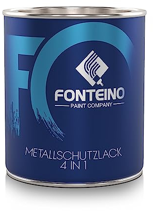 Fonteino Metallschutzlack 3in1 Metallfarbe Grundierung Rostschutzfarbe Decklack - Schwarz glänzend 750ml