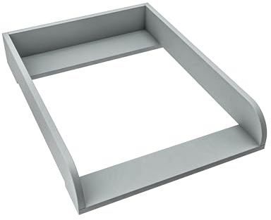 regalik Wickelaufsatz für Hemnes von IKEA, Wickeltischaufsatz für 50 cm Kommoden, Abnehmbar Wickelkommode aufsatz, Abgerundeten Frontplatten, Aschgrau, 72cm x 54cm