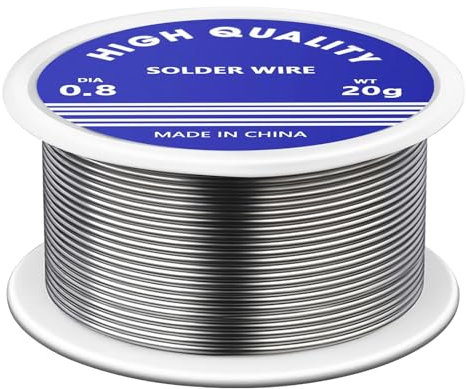 EASONGEE 0.8mm Solder Wire, 20g Soldering Wire Lead Free, Lead Free Soldering Wire with Rosin Core Solder Tin Wire for Electrical Soldering Electronic Components Repair and DIY