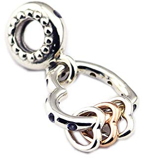 2018 Regalo per la Mamma Cuore in evidenza Ciondolo Pendente, Cristalli Lilla e Viola Reale e Cancella CZ Argento 925 Fai da Te Adatto per bracciali Pandora Originali Gioielli di Moda con ciondoli