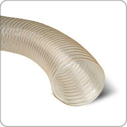 PU Clear Flexible ducting Hose, 63mm Dia. x 4m Long, for dust, Fume, Vapour and woodwaste Extraction, Ventilation …
