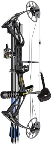 Sanlida Archery Dragon X8 RTH Compound Bow Package for Adults and Teens,18”-31” Draw Length,0-70 Lbs Draw Weight,up to IBO 310 fps,No Bow Press Needed,Limited Life-time Warranty, RH Only