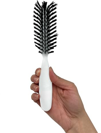 Styling Gear Hair Brush Nylon Bristles 7 Row Teasing Womens Brush Small Travel Hairbrush Brush For Hair 1 Pcs. (White)