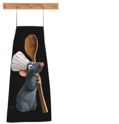 Genérico Delantal de Cocina con Diseño de de Dibujos Animados, hogar,cocina, (Rata, talla unica)