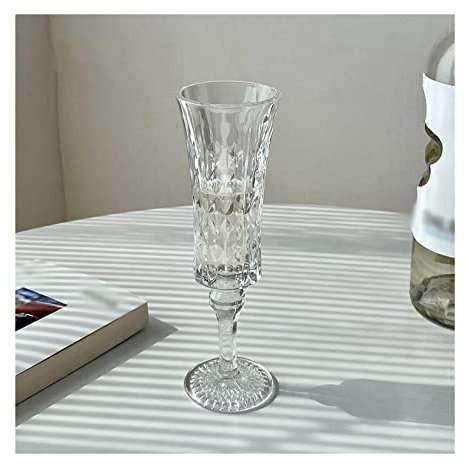 WAOCEO Coupes de Champagne Verres à Champagne en Relief, 6 pièces, Vintage, Grand Verre à vin Mousseux, flûte à Champagne 115ml Flûtes à Champagne (Color : A)